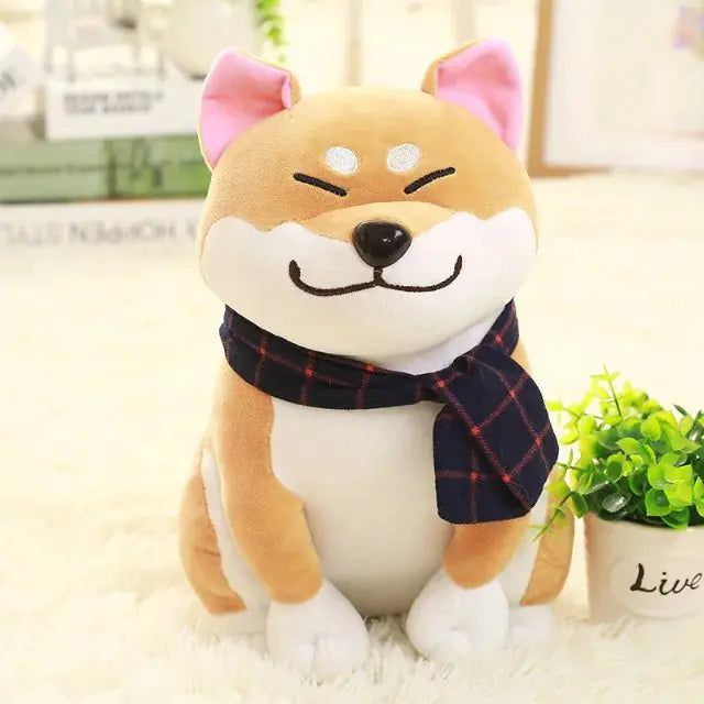 Shiba Inu Plush Toy with Scarf - Stuffed Toy