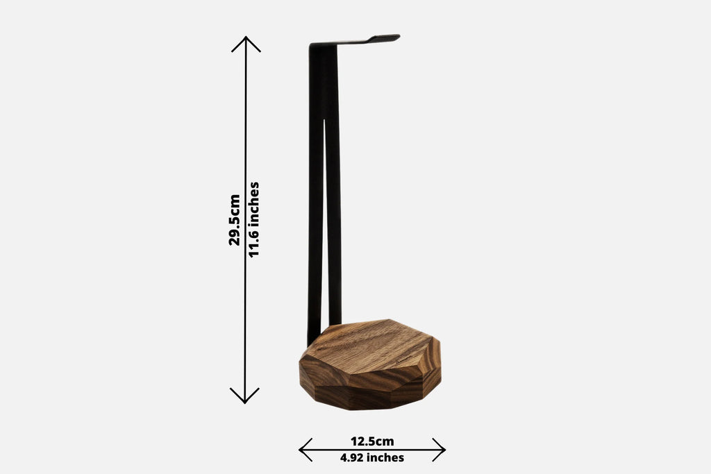 Wooden Headphone Stand, Headphone Holder, Desk Headphone Hanger - Gift for Gamers and Audiophiles. Gaming Headset Stand Made of Walnut