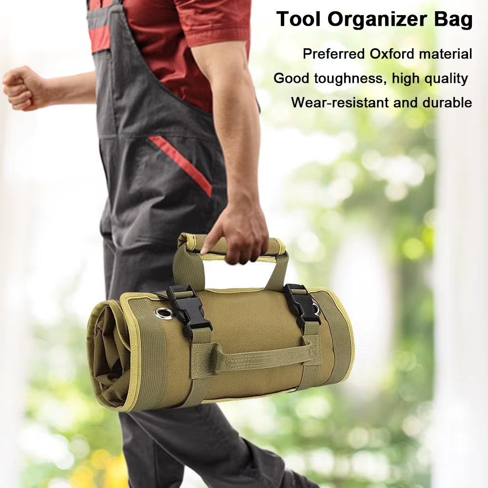 Multi-Purpose Tool Bag Roll up Portable Electrician Bag Multi Pocket Storage Organizer for Mechanic/Motorcycle/Car Hardware Tool
