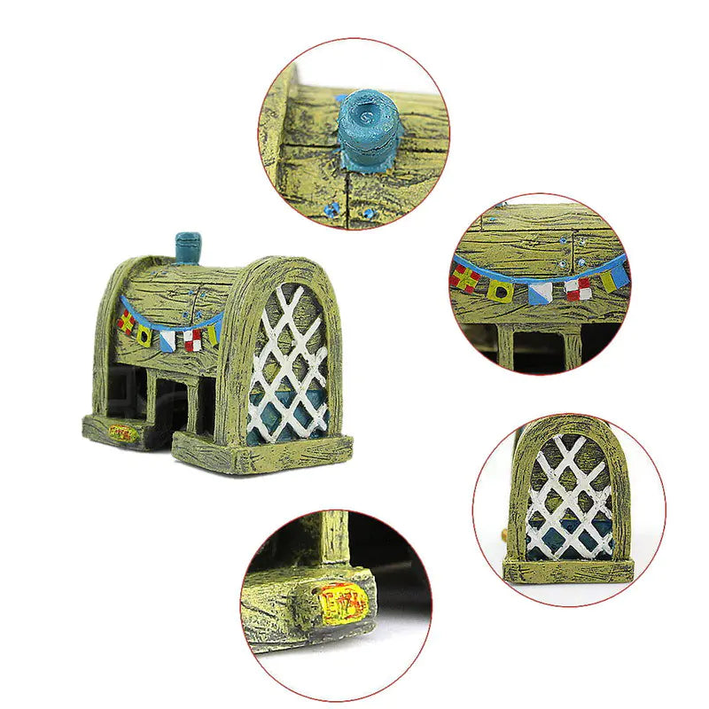 Aquarium Decor, SpongeBob Ornament, Fish Shelter House