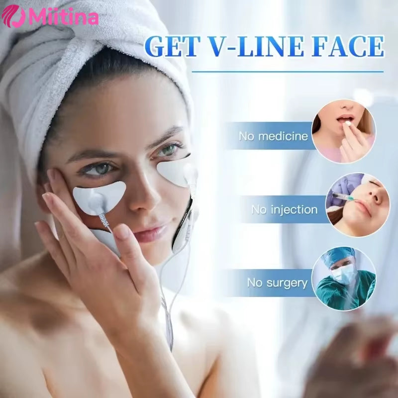 New EMS Facial Massager Low-Frequency Pulse Crescent Shaped Beauty Device V-Shaped Facial Wrinkle Removal Facial Muscles
