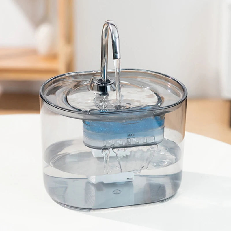 Cats Water Fountain Automatic Filter Cats Fountain with Stainless Steel Faucet Silent Water Pump Pet Cats Dog Water Dispenser
