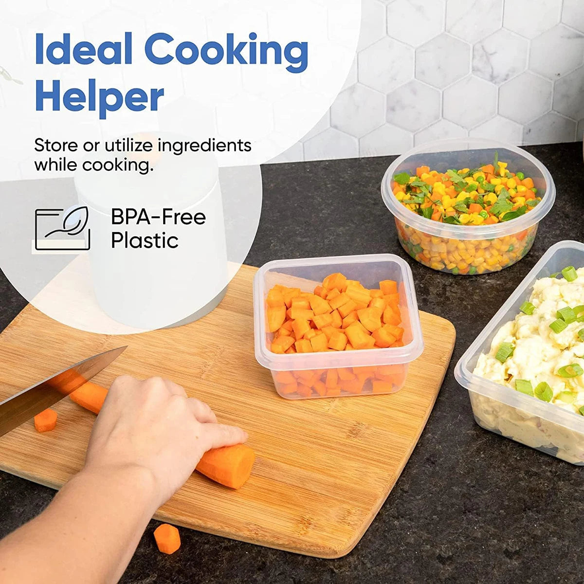 16-Piece Food Storage Container Set, Airtight Plastic Containers for Pantry and Kitchen Organization - Bpa-Free Lunch Containers