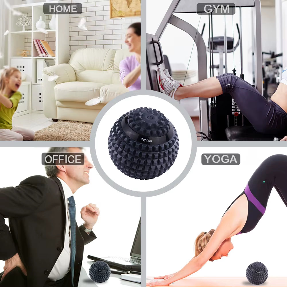 Electric Massage Ball 4-Speed Vibrating Massage Ball USB Rechargeable Massage Roller Training Yoga Fitness Foam Roller