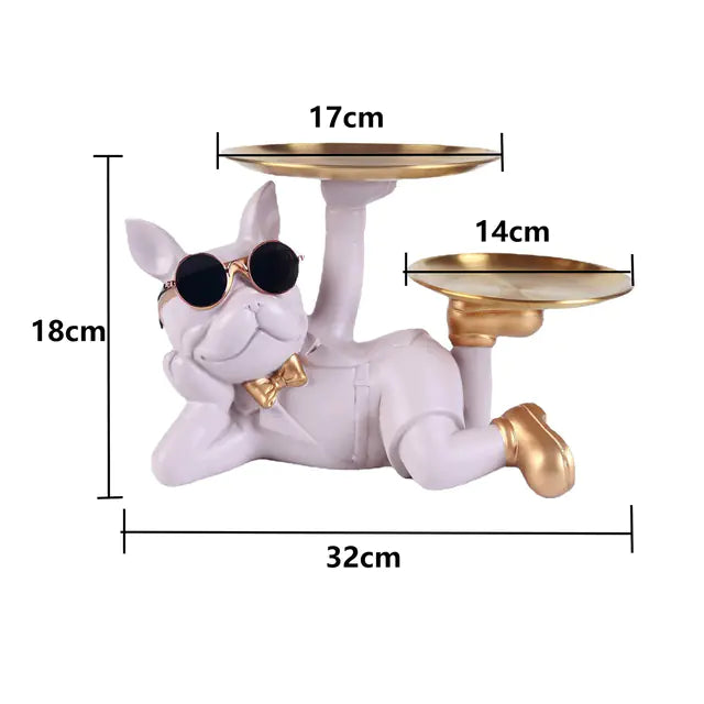 Bulldog Storage Ornament for Office Desktop Decoration