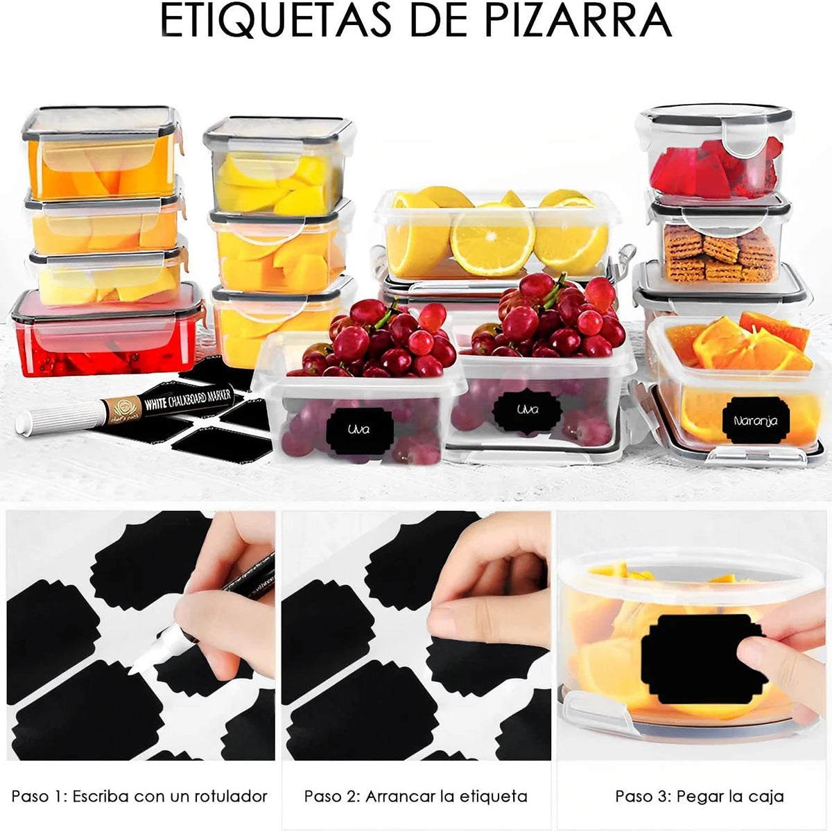 16-Piece Food Storage Container Set, Airtight Plastic Containers for Pantry and Kitchen Organization - Bpa-Free Lunch Containers