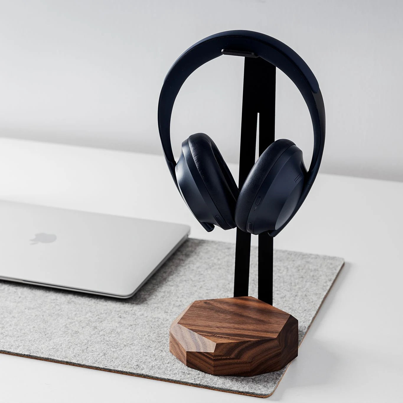 Wooden Headphone Stand, Headphone Holder, Desk Headphone Hanger - Gift for Gamers and Audiophiles. Gaming Headset Stand Made of Walnut