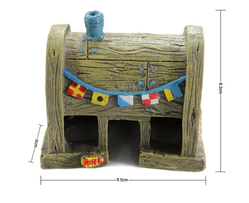 Aquarium Decor, SpongeBob Ornament, Fish Shelter House