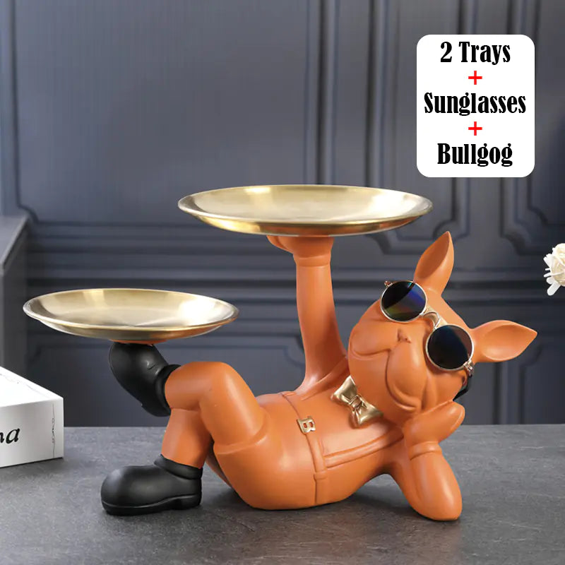 Bulldog Storage Ornament for Office Desktop Decoration