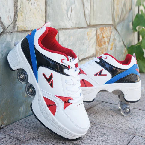 Breathable Kids' Roller Shoes with Transforming Wheels (One Pair)