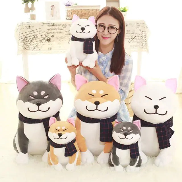 Shiba Inu Plush Toy with Scarf - Stuffed Toy