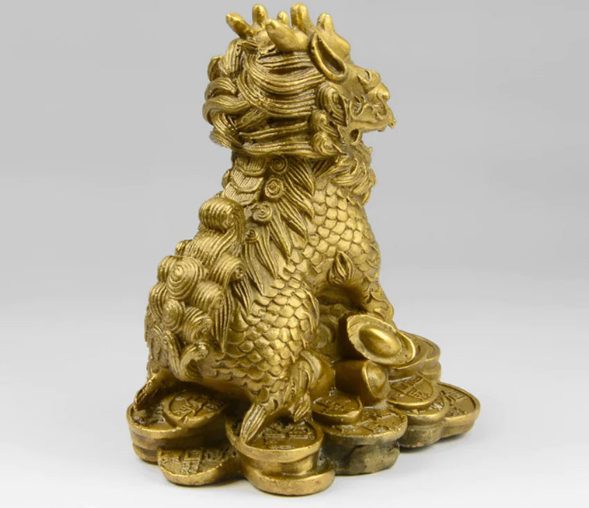 Brass Feng Shui Qilin Decorative Furniture Piece