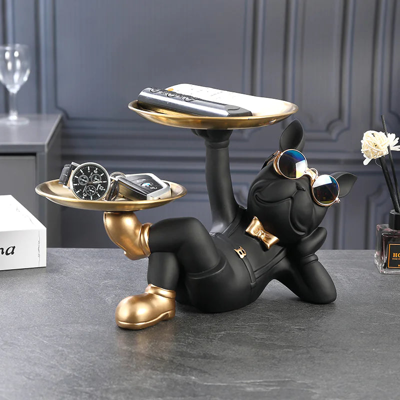 Bulldog Storage Ornament for Office Desktop Decoration