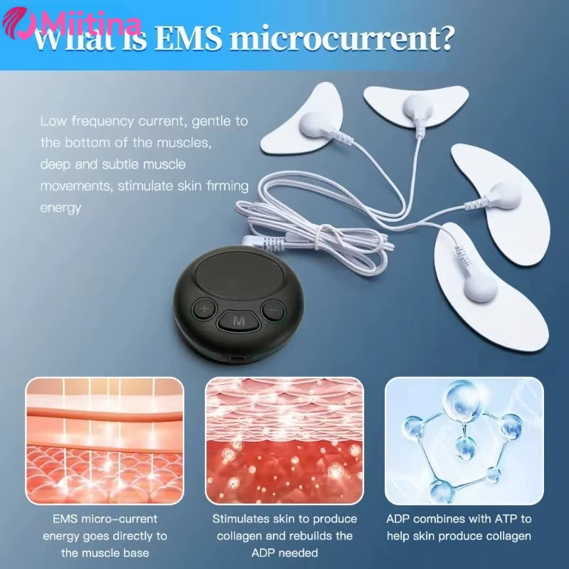 New EMS Facial Massager Low-Frequency Pulse Crescent Shaped Beauty Device V-Shaped Facial Wrinkle Removal Facial Muscles