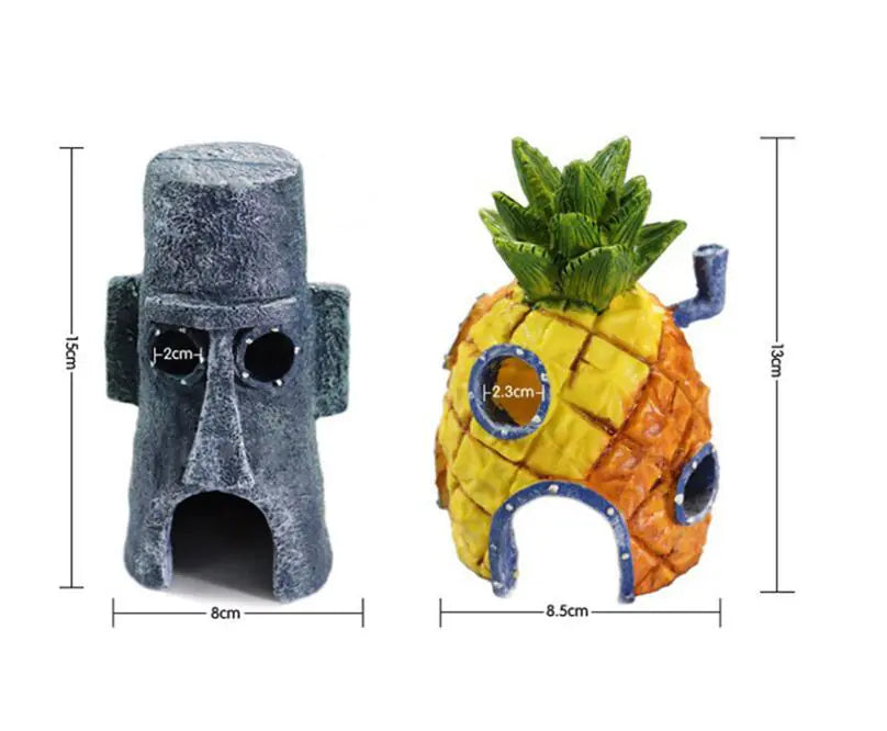 Aquarium Decor, SpongeBob Ornament, Fish Shelter House