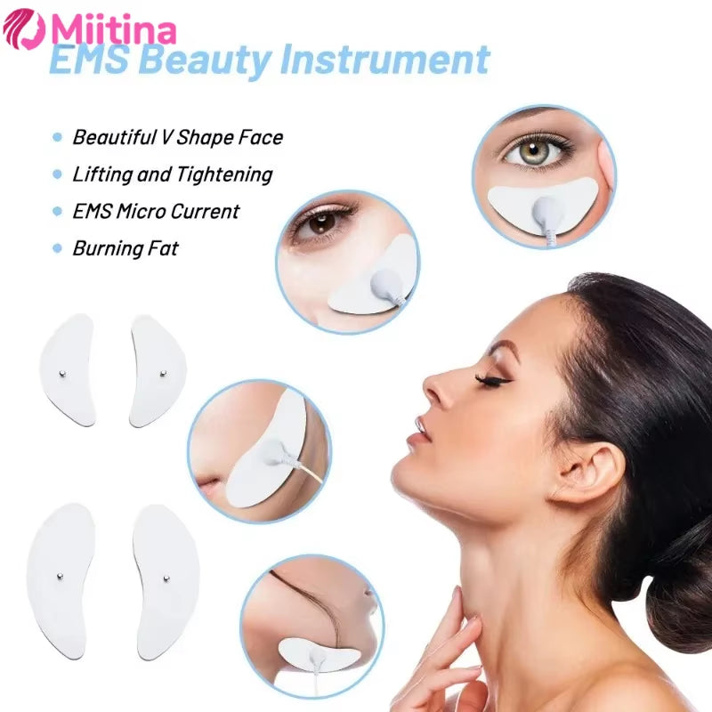 New EMS Facial Massager Low-Frequency Pulse Crescent Shaped Beauty Device V-Shaped Facial Wrinkle Removal Facial Muscles