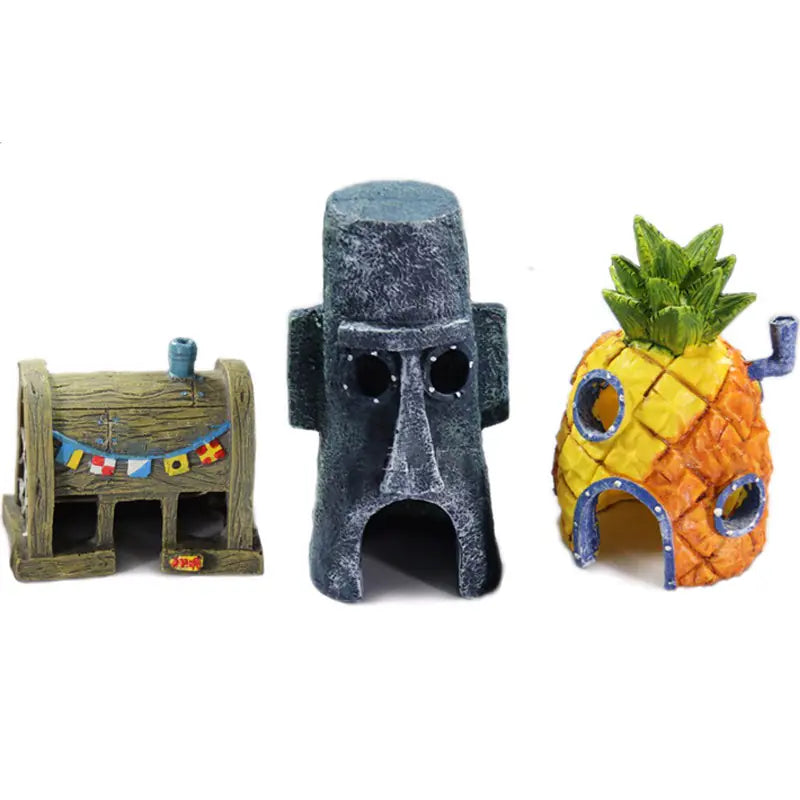 Aquarium Decor, SpongeBob Ornament, Fish Shelter House