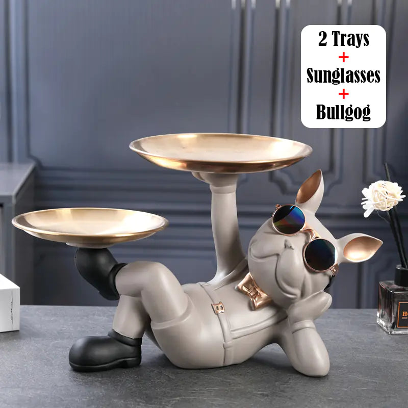 Bulldog Storage Ornament for Office Desktop Decoration