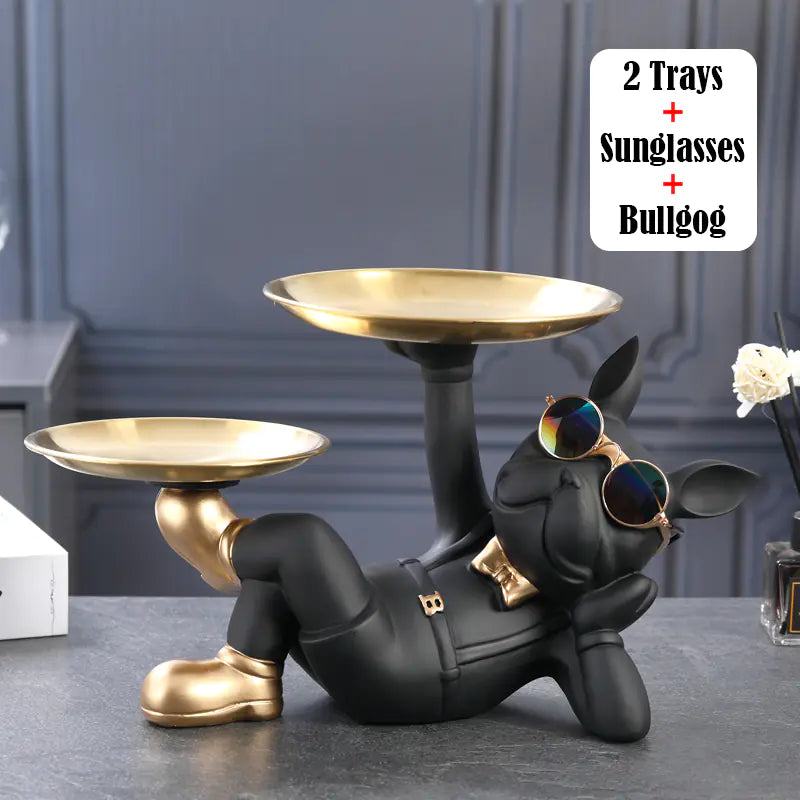 Bulldog Storage Ornament for Office Desktop Decoration