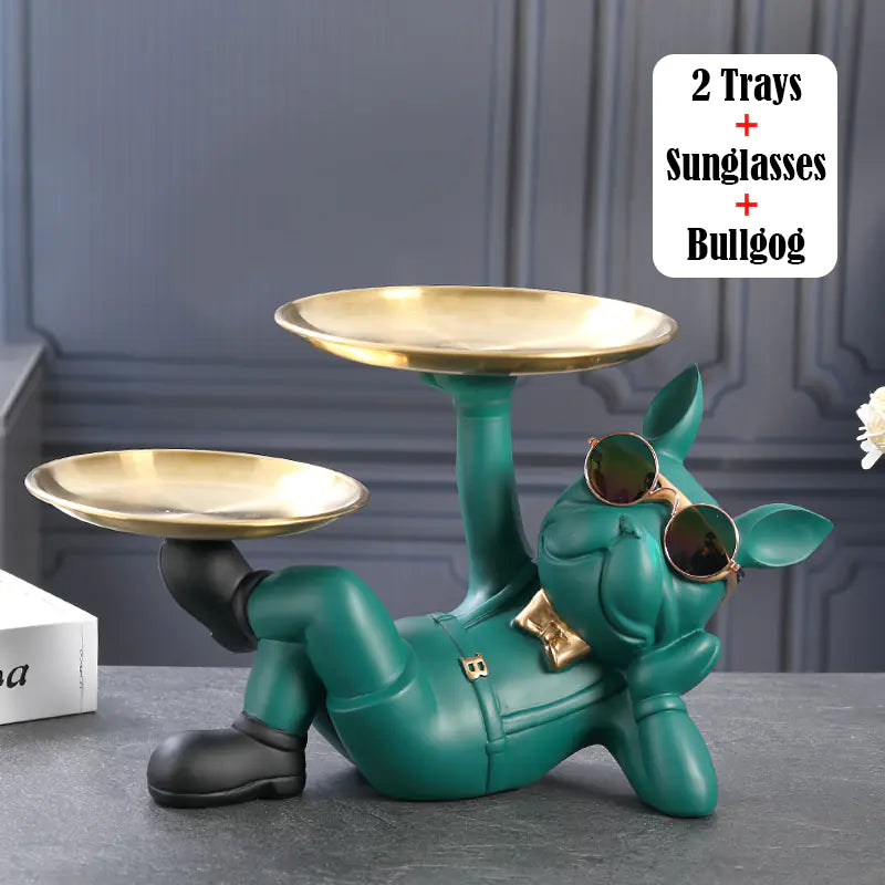 Bulldog Storage Ornament for Office Desktop Decoration
